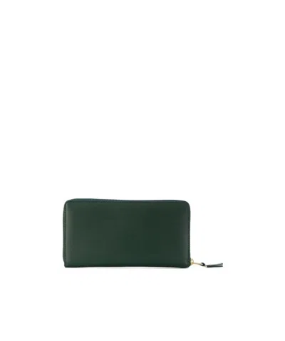 Comme Des Garçons Zip Around Wallet In Green