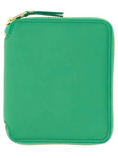 Comme Des Garçons Zip Around Wallet In Green