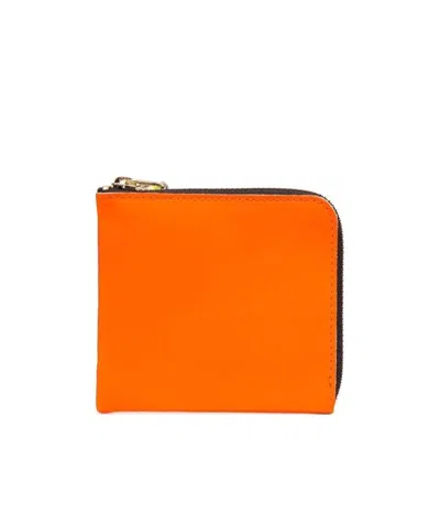 Comme Des Garçons Zip Around Wallet In Orange
