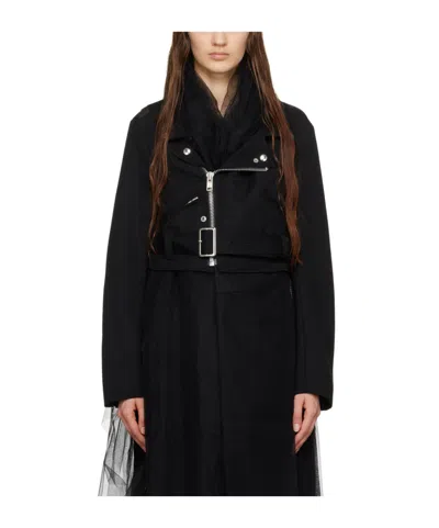Comme Des Garçons Zip Casual Jacket With Front In Black