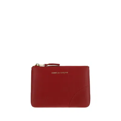 Comme Des Garçons Zip Coin Purse In Red