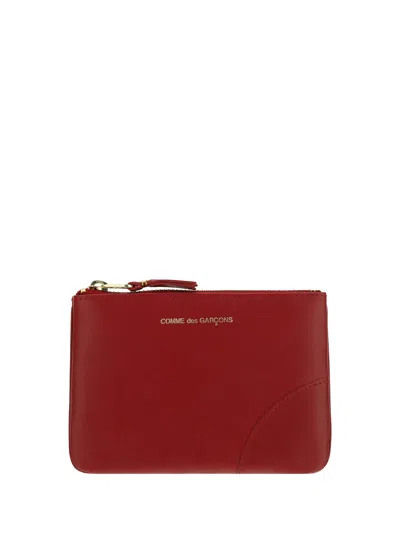 Comme Des Garçons Zip Coin Purse In Red