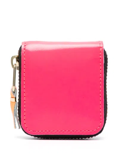 Comme Des Garçons Zip-fastening Leather Coin Purse In Pink