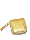 Comme Des Garçons Zip-fastening Square Wallet In Gold