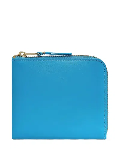Comme Des Garçons Zip Fastening Wallet In Blue