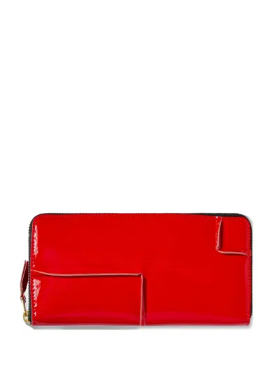 Comme Des Garçons Zip-fastening Wallet In Red