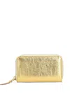 Comme Des Garçons Zip Leather Wallet In Gold