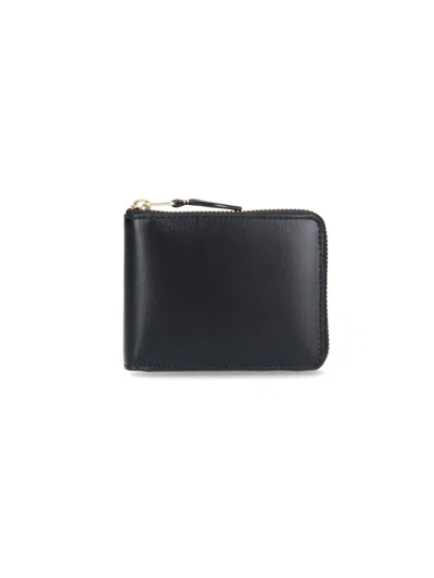 Comme Des Garçons Zip Logo Wallet In Black