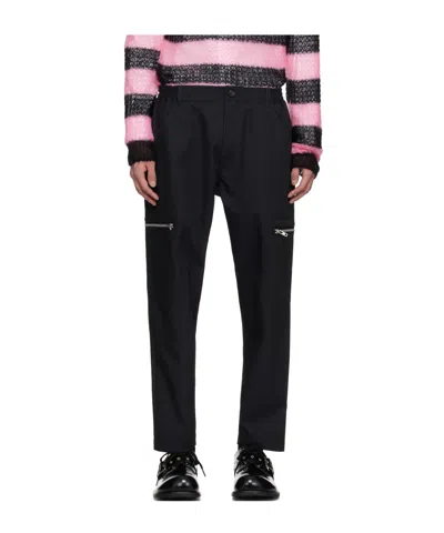 Comme Des Garçons Zip-pocket Trousers In Black