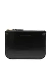 Comme Des Garçons Zip-top Leather Coin Purse In Black