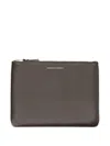 Comme Des Garçons Zip-top Leather Wallet In Neutral