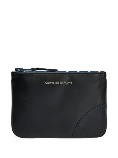 Comme Des Garçons Zip-top Polka-dot Wallet In Black