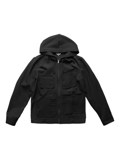 Comme Des Garçons Zip-up Hooded Jacket In Burgundy