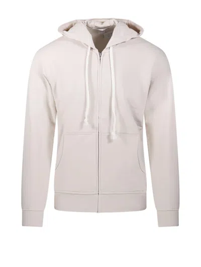 Comme Des Garçons Zip-up Hooded Sweatshirt In White