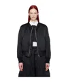 Comme Des Garçons Zip-up Satin Bomber Jacket In Black