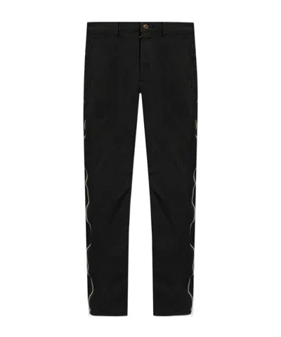 Comme Des Garçons Zip-up Tapered Trousers In Black