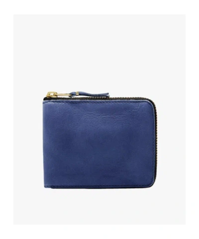 Comme Des Garçons Zip Wallet In Blue
