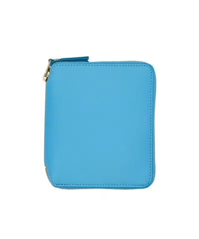 Comme Des Garçons Zip Wallet In Blue