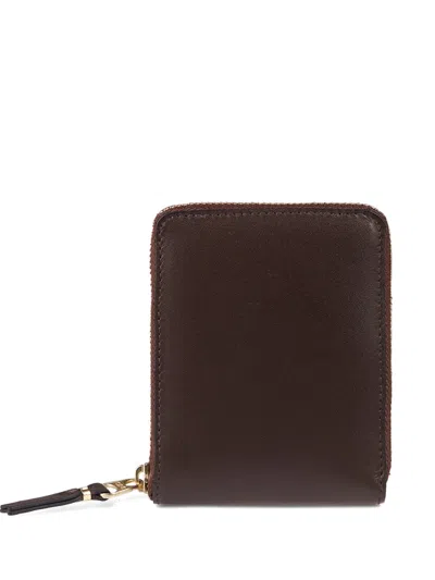 Comme Des Garçons Zip Wallet In Brown