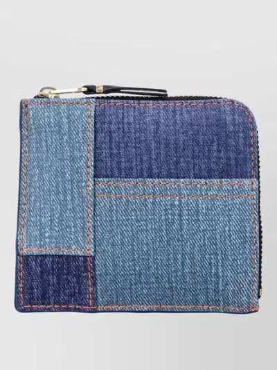 Comme Des Garçons Zip Wallet Denim Look Patchwork Stitching
