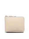 Comme Des Garçons Leather Wallet With Coin Pocket And Multiple Card Slots In White