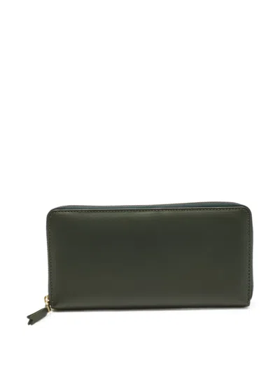 Pre-owned Comme Des Garçons Zip-around Leather Wallet In Green