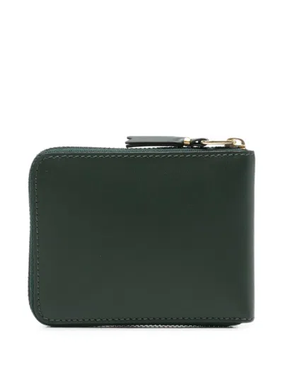 Comme Des Garçons Zip-around Leather Wallet In Green