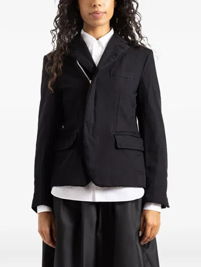 Comme Des Garçons Zip-detail Tailored Jacket In Black