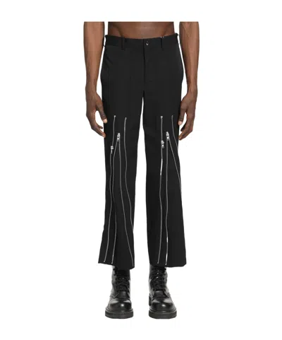 Comme Des Garçons Zip-detail Trousers In Black