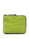Comme Des Garçons Zipped Leather Wallet In Green