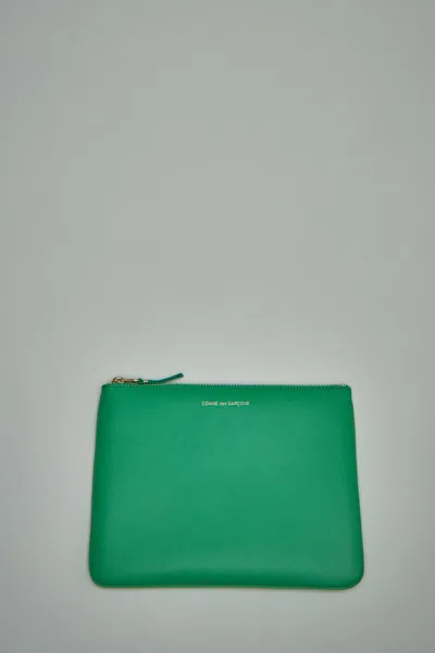 Comme Des Garçons Zipped Pouch In Green