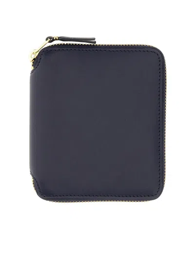 Comme Des Garçons Zipped Wallet Unisex In Blue