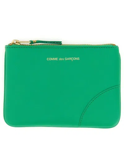 Comme Des Garçons Zipped Wallet Unisex In Green