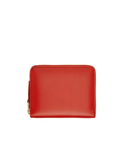 Comme Des Garçons Zipper Card Bag In Red