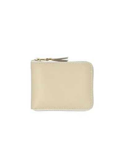 Comme Des Garçons Zipper Closed Wallet In Nude