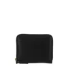 Comme Des Garçons Zipper Leather Purse In Black