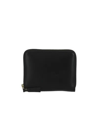 Comme Des Garçons Zipper Leather Purse In Black