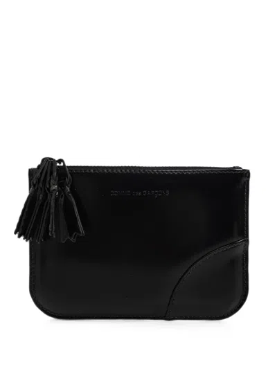 Comme Des Garçons Zipper Medley Tassel-detail Leather Wallet In Black
