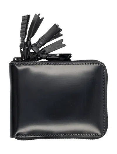 Comme Des Garçons Compact Zip Wallet With Tassel In Black