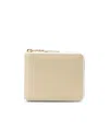 Comme Des Garçons Leather Wallet With Coin Pocket And Multiple Card Slots In Nude