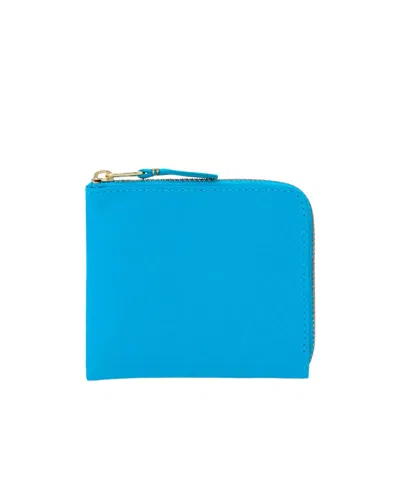 Comme Des Garçons Zipper Wallet In Blue