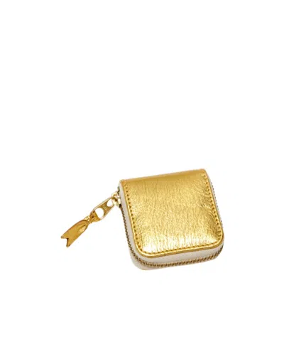 Comme Des Garçons Zipper Wallet In Golden