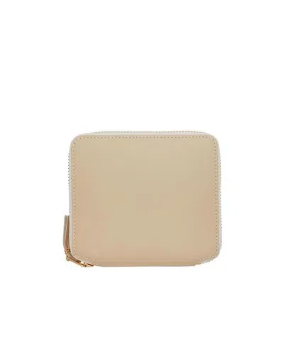 Comme Des Garçons Zipper Wallet In Nude
