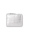 Comme Des Garçons Raised Logo Textured Finish Wallet In White