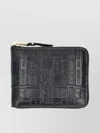 Comme Des Garçons Zipper Wallet With Embossed Design