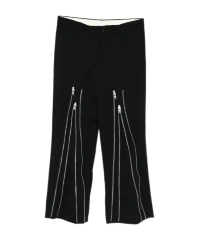 Comme Des Garçons Zipper-decorated Casual Pants In Black