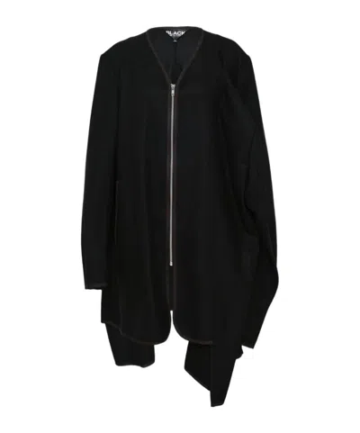 Comme Des Garçons Zip-up Cape In Black