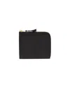 Comme Des Garçons Textured Leather Wallet With Unique Finish In Black