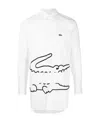 Comme Des Garçons Shirt Collaboration With Lacoste Featuring Graphic Print In White