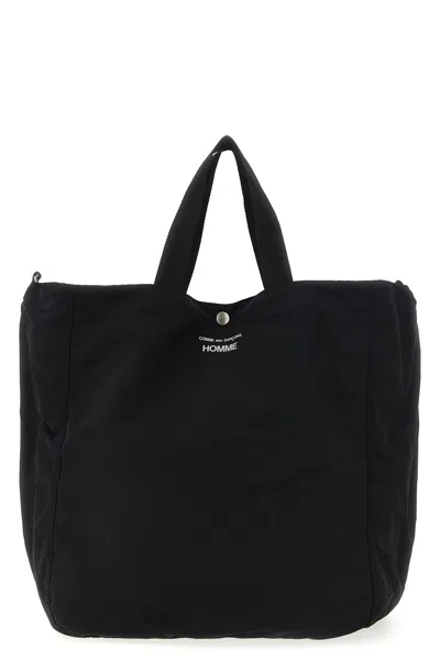 Comme Des Garҫons Homme Logo Shopping Bag In Black